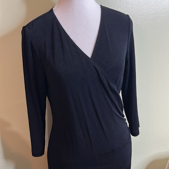 Chico's Travelers Rosemary Black 3/4 sleeve stretch dress, size small petite - Picture 14 of 17